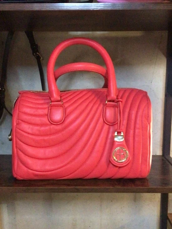 henri bendel Red Quilted Dome Satchel with Gold-Tone Charm - Picture 1 of 2